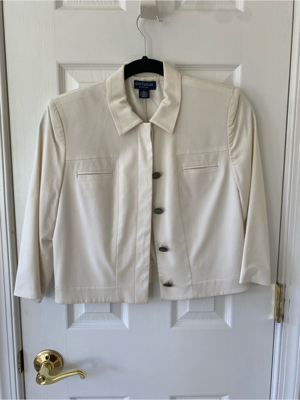 Ann Taylor Ivory Button-Front Blazer